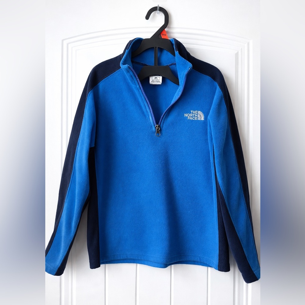 The North Face Boys M 10/12 Blue Fleece 1/4 Zip Pullover